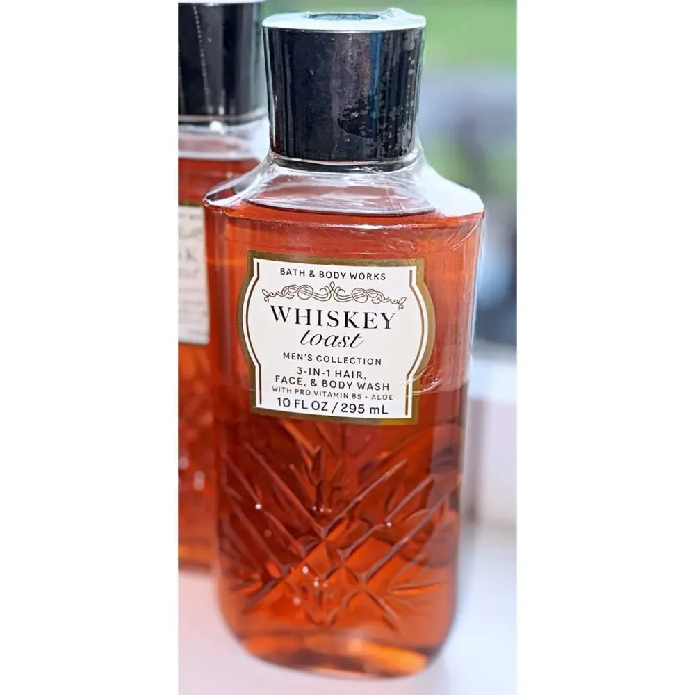 Bath & Body Works Whiskey Toast Men's 3-in-1 Hair Face Body Wash Gel x3
